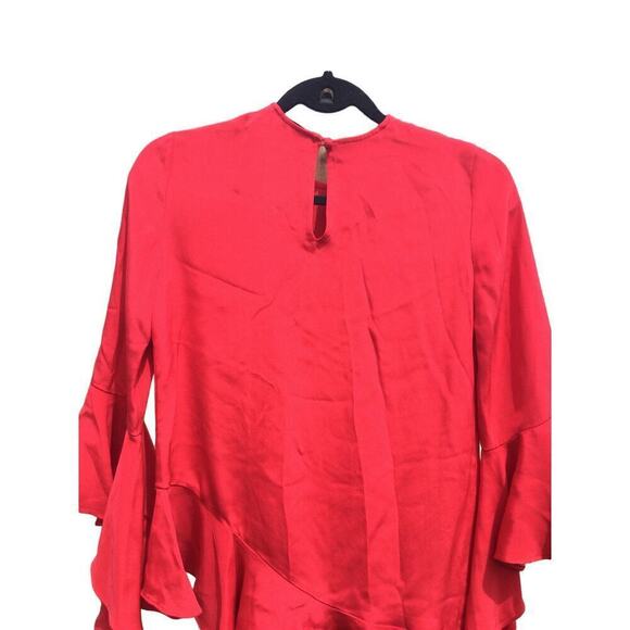 Alexis Red Stone top womens XS Cherry holiday festive formal asymmetrical hem - Picture 11 of 14